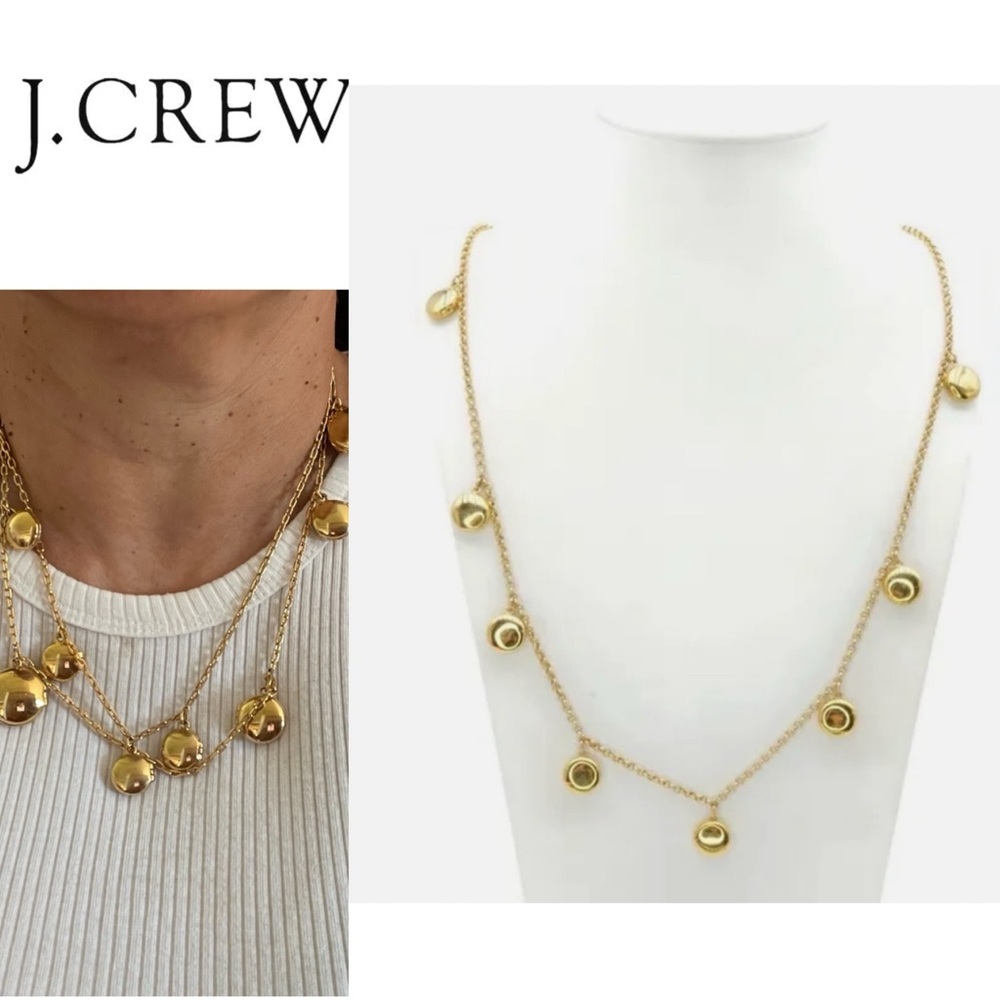 J. Crew Long Gold Locket Necklace